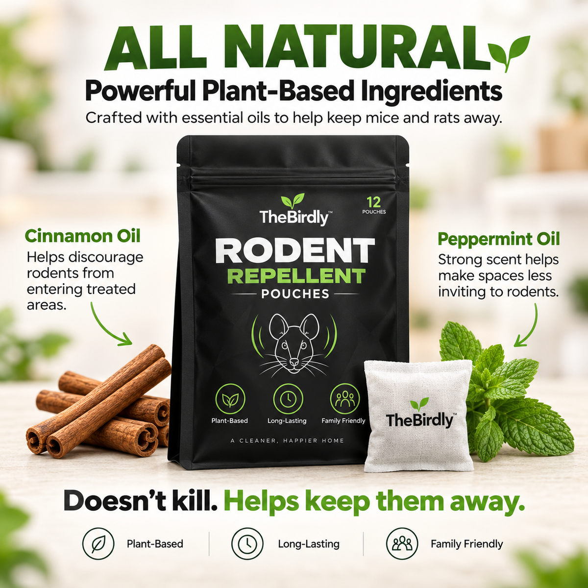 TheBirdly™ Natural Rodent Repellent Pouches